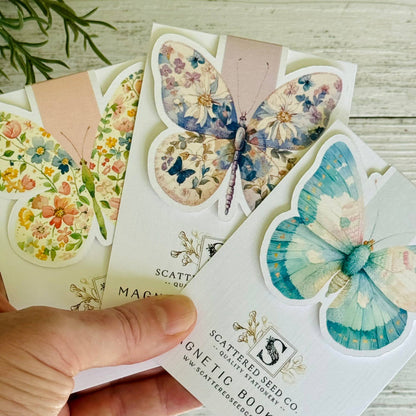 Pastel Butterfly Magnetic Bookmarks- set of 3