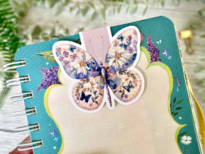 Notebook with a floral butterfly design on a green cover - The Book Keeper and Co