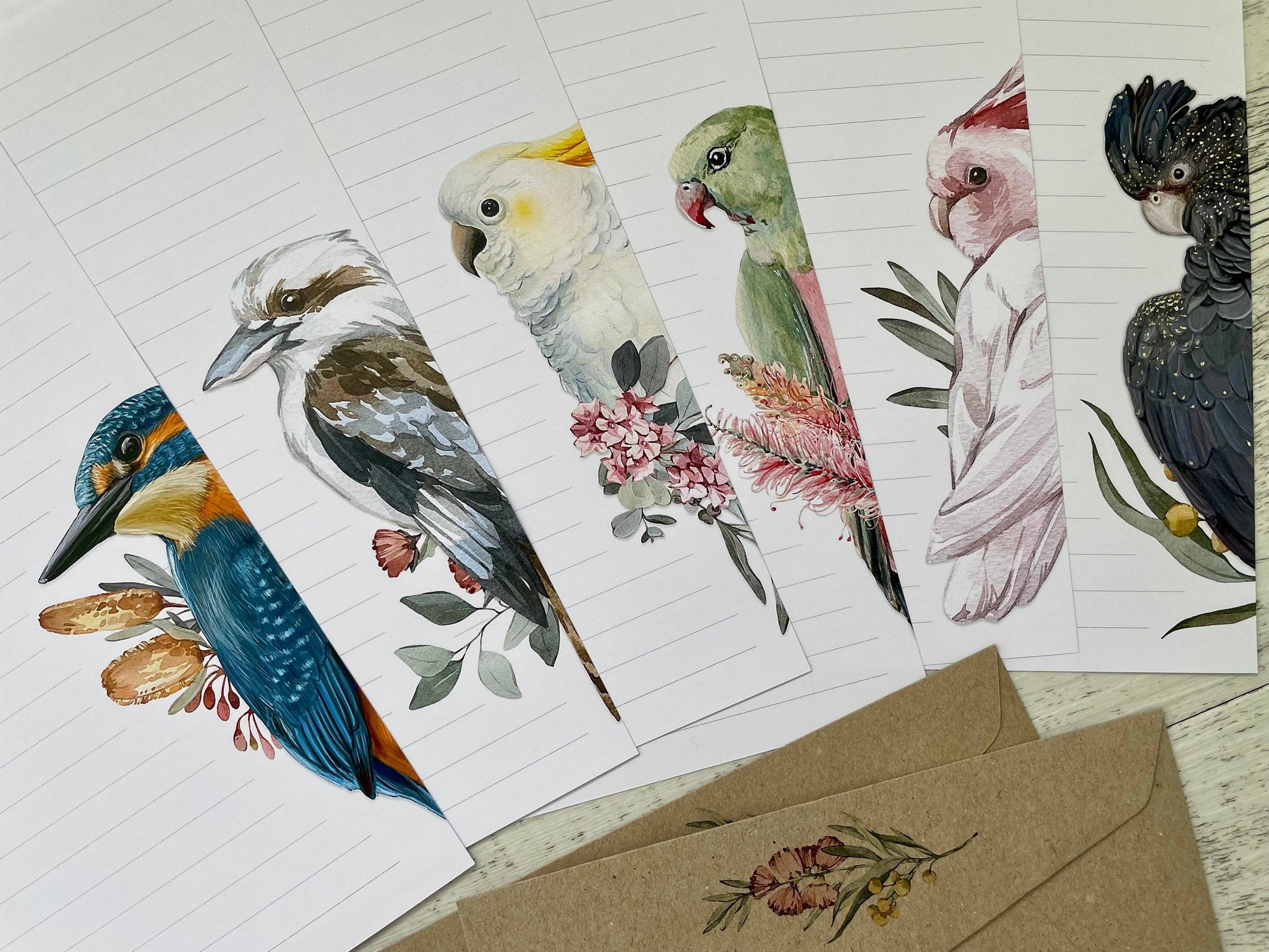 Australian Birds Letter Writing Lined Paper Set - The Book Keeper & Co