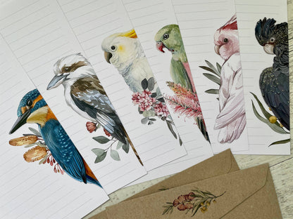 Australian Birds Letter Writing Lined Paper Set - The Book Keeper & Co