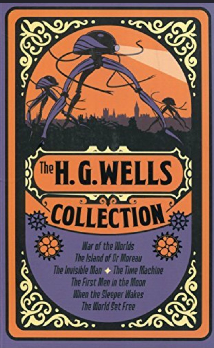 Cover of 'The H.G. Wells Collection' with vintage design elements.