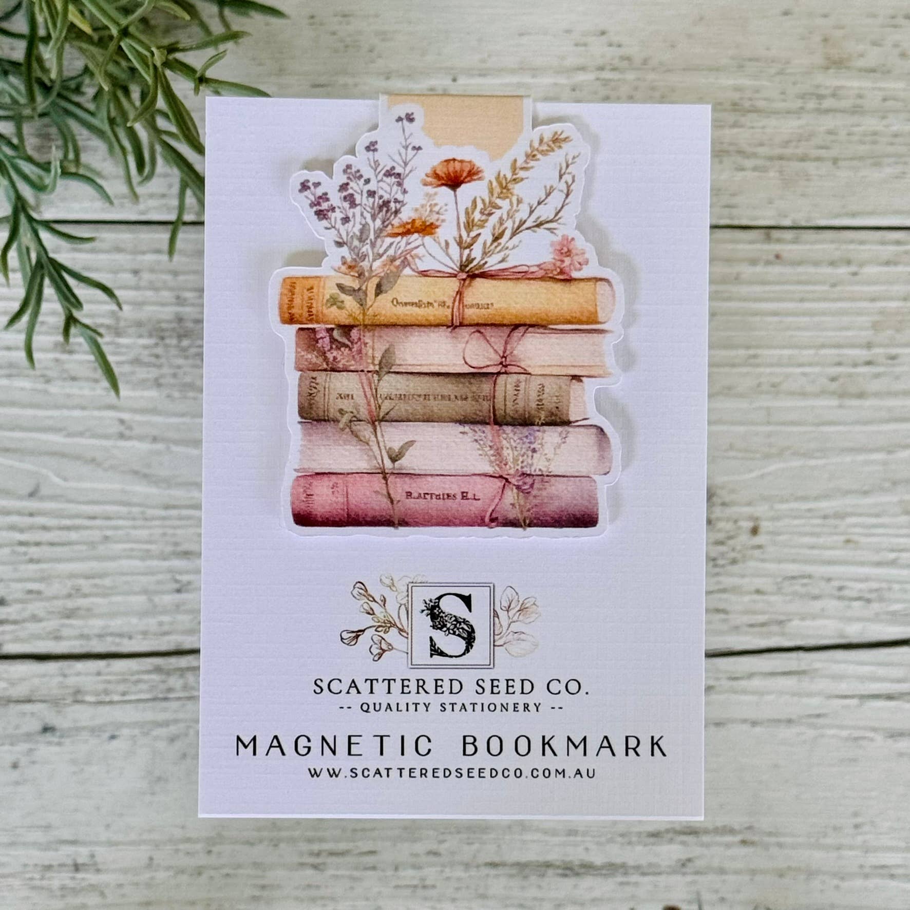 Spring Floral Bookstack Magnetic Bookmark - The Book Keeper and Co