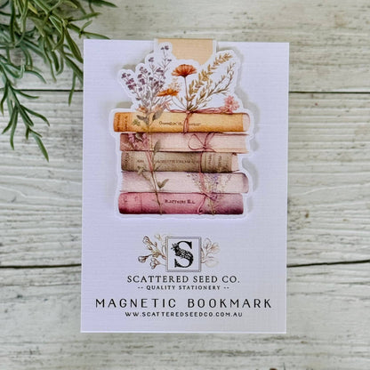 Spring Floral Bookstack Magnetic Bookmark - The Book Keeper and Co